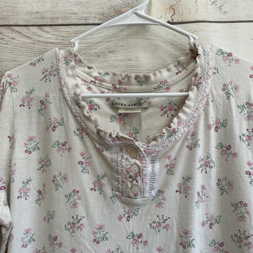 NEW WITH TAGS EILEEN WEST LONG FLORAL GOWN IN 100% COTTON - Picture 5 of 8